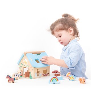 Lelin® Wooden Shape Sorting Farm